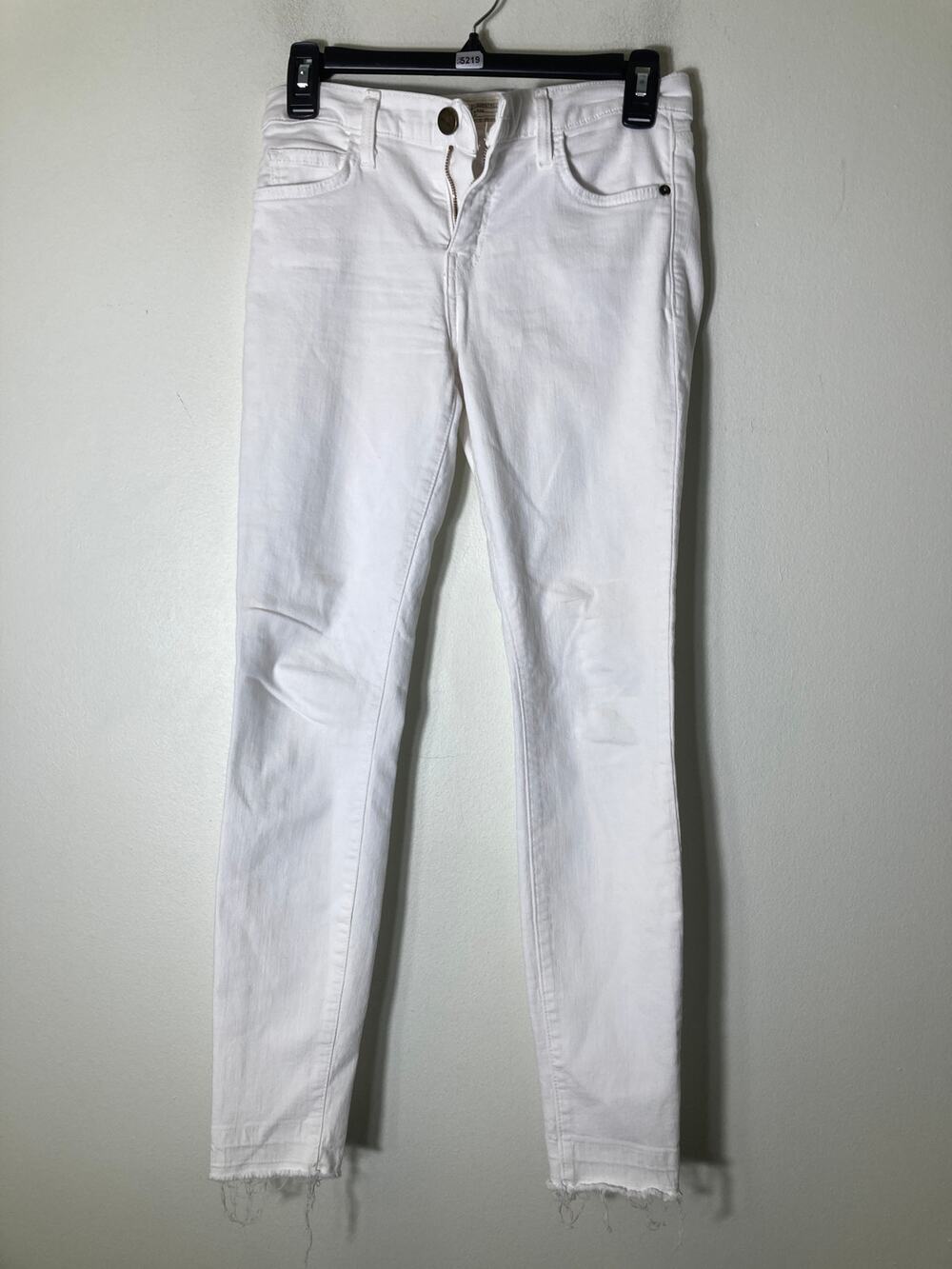Current Elliott The Stiletto Released Hem White Denim Sz 26
